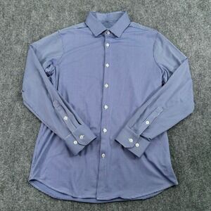 Mizzen Main Shirt Mens Medium Blue Gingham Spinnaker Collection Stretch USA Made